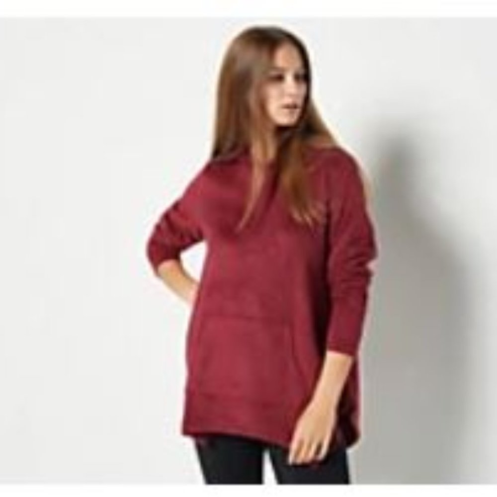 AnyBody Fleeced Back French Terry Poncho Top